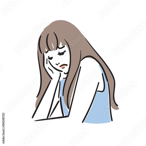 落ち込んでいる若い女性