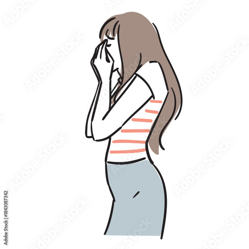 落ち込んでいる若い女性