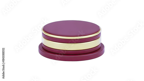 Elegant Round Box with Gold Accents on White Background