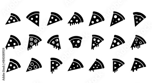 Curved Minimal Pizza Slice Silhouette with Smooth Rounded Crust