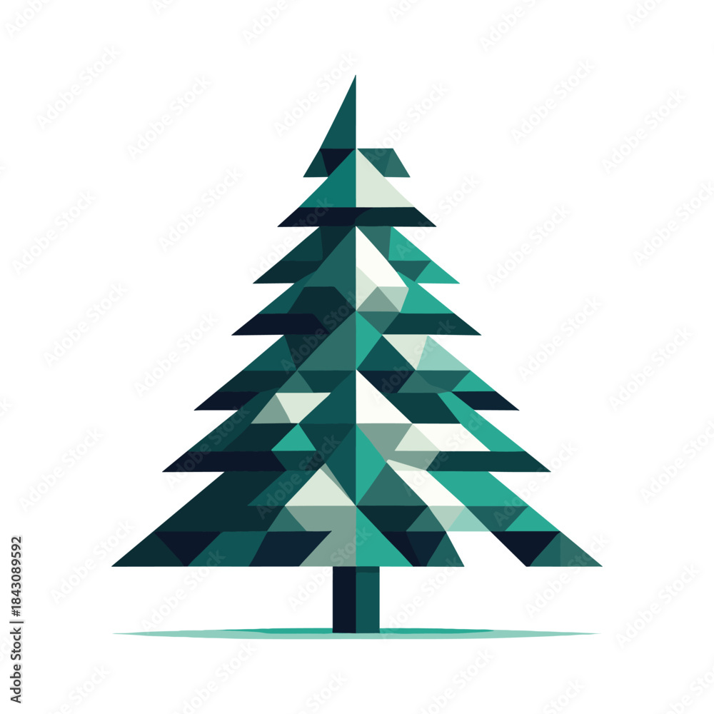 Fototapeta premium Geometric Christmas Tree Illustration Design
