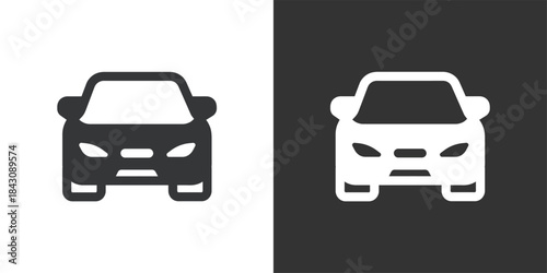 Car Front View icon. Solid glyph series icon