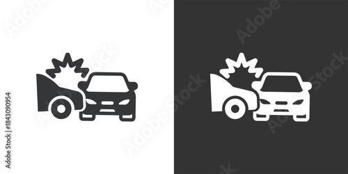 Car Accident icon. Solid glyph series icon