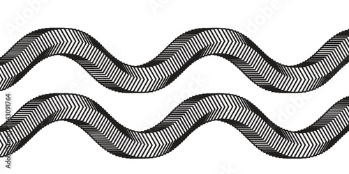 element digital technology hexagon wave. Dark cyberspace with white motion dots and lines.element