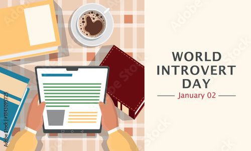World Introvert Day Poster. Enjoying solitude