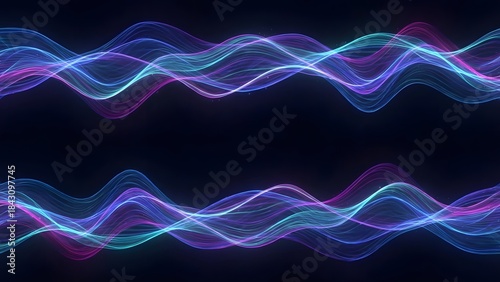 Abstract Light Waves in Vibrant Colors for Digital Design.