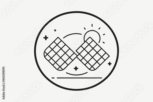 solar panel pair with circular frame