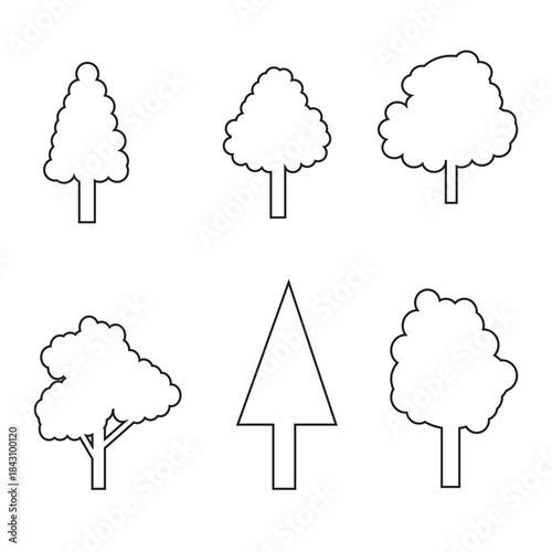 set of trees vector