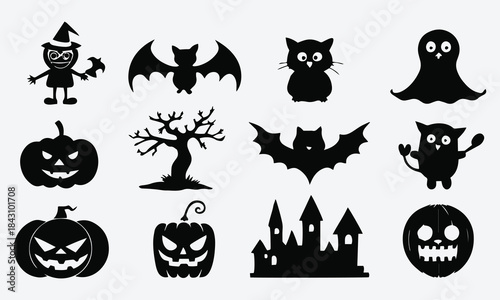 Black White Halloween Icon Pack