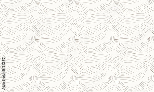 Abstract Sketchy Scales Seamless Pattern, Simple Doodle Wave Vector, Monochrome Line Art Wallpaper