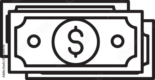 Vector illustration of dollar sign with number one hundred and number twenty five design