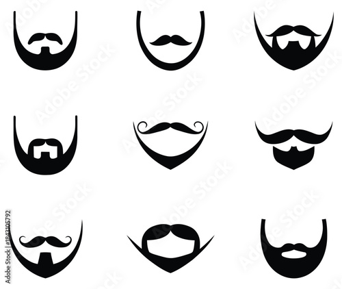 Collection of diverse mustaches in various styles
