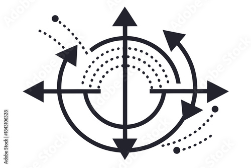 recycle arrows with dot cluster icon  
