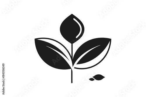 leaf pair with seed leaves icon  