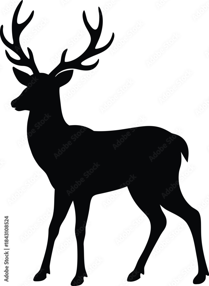 Obraz premium Deer Stag Silhouette Icon