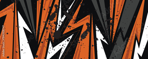 Abstract orange grey background for sports racing premium vector design