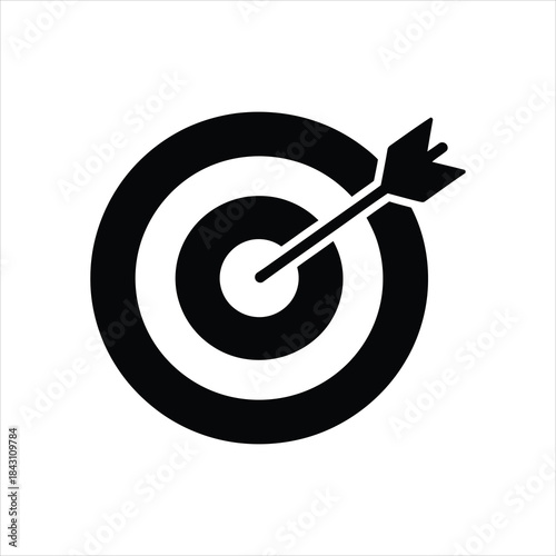 Target Icon – Arrow Bullseye Vector Silhouette for Goal and Accuracy
