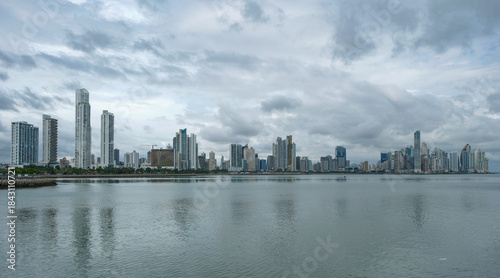 Panama City, Panama - December 12, 2025: View of the skyscrapers in the financial district of Panama City, Panama.