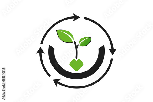 decomposition cycle badge sprout overlay icon