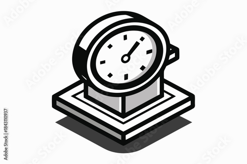 clock with slight tilt icon