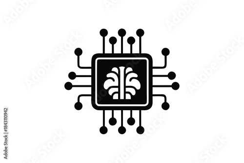 chip brain connection network icon
