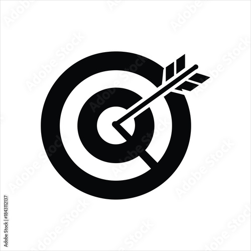 Target Icon – Arrow Bullseye Vector Silhouette for Goal and Accuracy
