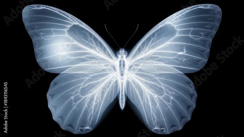 Ethereal translucent butterflies emerge in a mesmerizing visual display against black