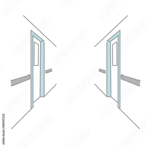 病院の廊下・病棟の通路（背景素材）