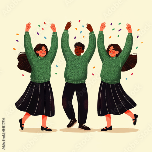 Cute St. Patrick's Day gnome with a green hat and white beard, holding a frothy mug of green beer, surrounded by lucky shamrocks. Perfect for holiday celebrations.