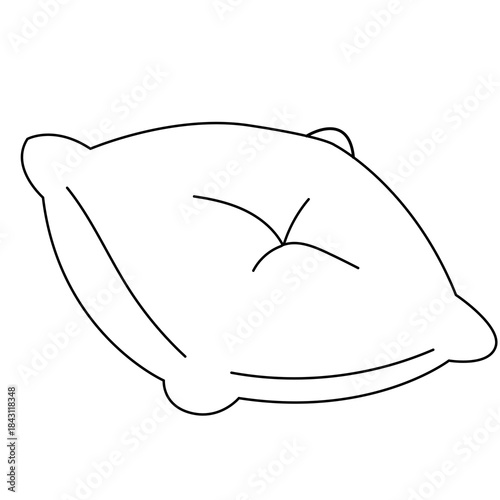 simple pillow outline vector illustration