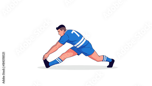 Athlete Stretching Before Sports Training Dynamic Warm up Professional Sportsperson Workout Healthy Lifestyle