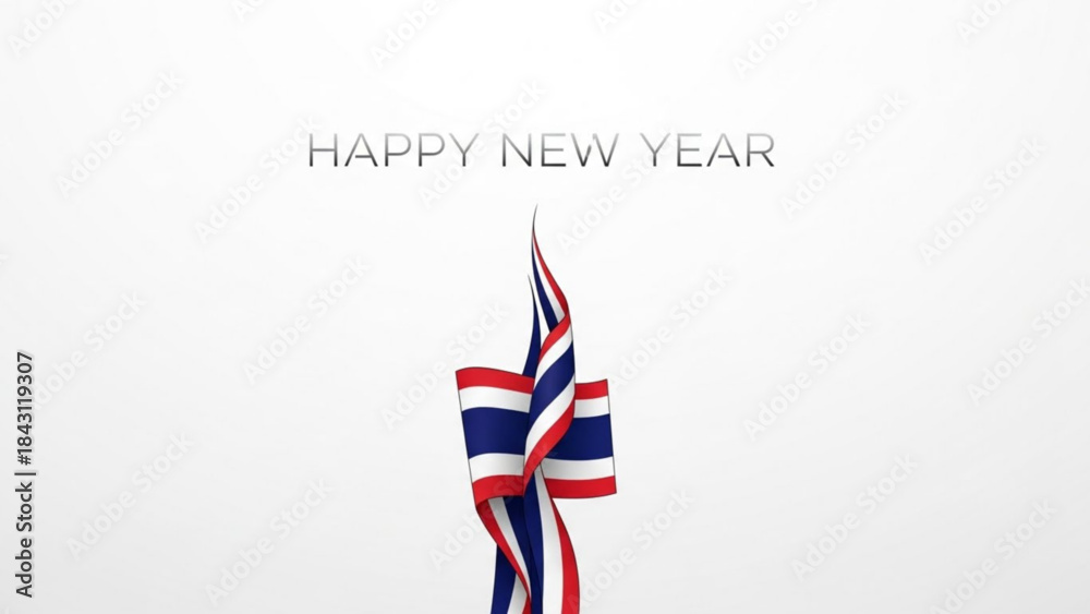 Obraz premium Happy New Year 2026 UK Flag Minimal Vector Design