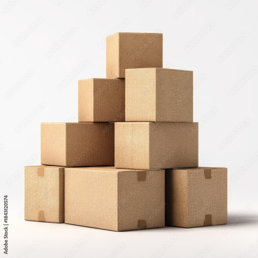 Obraz premium Stacked cardboard boxes (3)