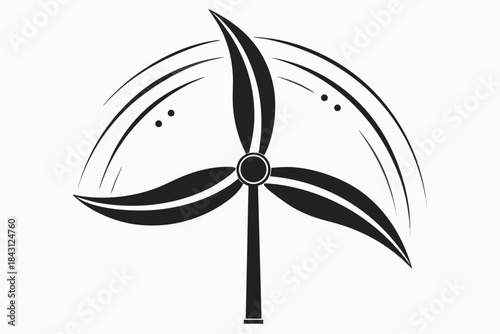 Blade Wind Turbine with Motion Dot Icon