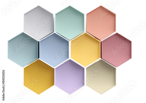 Free Download Hexagon sticky paper pastel tone isolated on white background (second variation) - GFXLoad