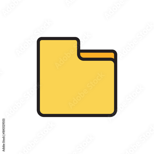 Color line-style file folder icon representing data storage, document organization, and archiving. Ideal for office management, file systems, apps, websites, and modern interface designs.