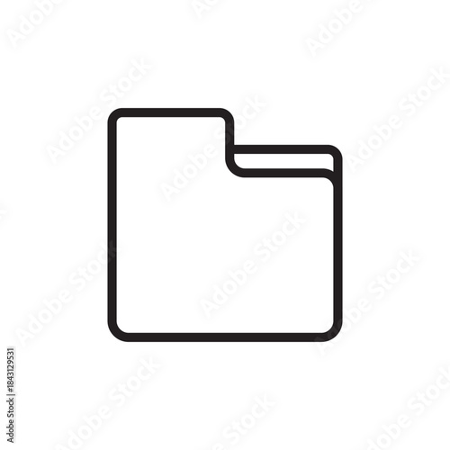 Minimal line-style file folder icon representing data storage, document organization, and archiving. Ideal for office management, file systems, apps, websites, and clean user interface designs.