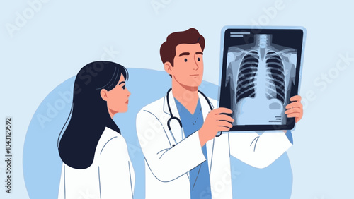 A doctor holding an X-ray