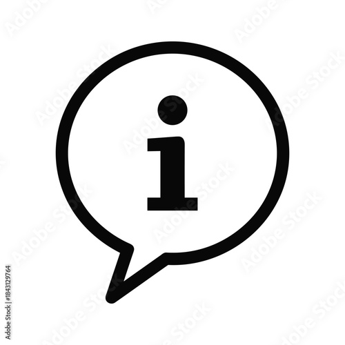 Information icon inside a speech bubble, isolated on