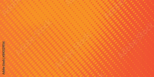 Vector dots halftone orange color pattern gradient texture with technology digital design vector