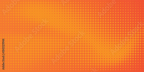 Vector dots halftone orange color pattern gradient texture with technology digital design vector