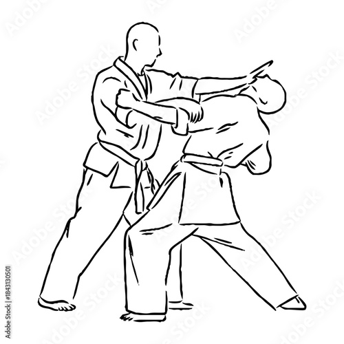 karate, karate vector sketch, movements in karate