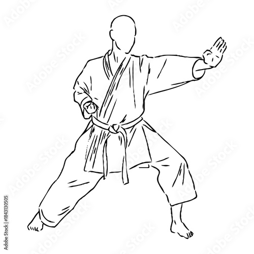 karate, karate vector sketch, movements in karate