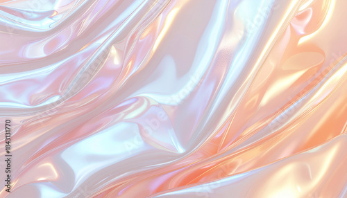 光沢のあるサテン生地のようなパステルカラーが輝く抽象的な背景