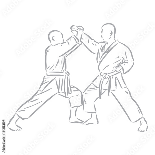 karate, karate vector sketch, karate moves