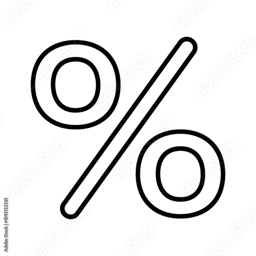 Percent sign icon on white background