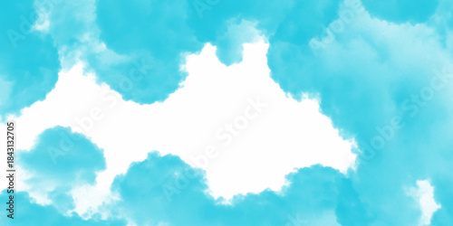 Abstract watercolor background and Beautiful blue sky with white clouds. Soft white clouds blue sky background atmosphere air weather wind. Blue sky and white clouds background, 