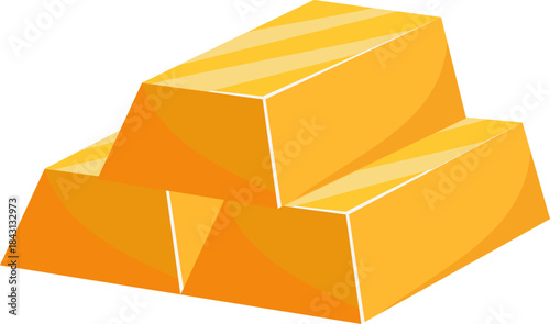 Three shiny gold bars stacked together representing wealth and investment.