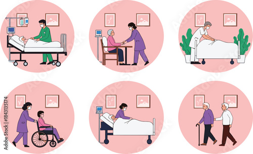 Humorous cartoon vector illustration of three large-eyed houseflies buzzing around a vibrant pink liquid splash, ideal for pest control and insect themes.Humorous cartoon vector illustration of three 