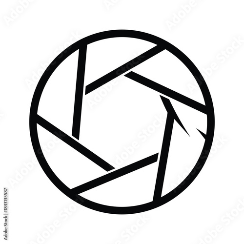 Abstract aperture diaphragm symbol isolated on